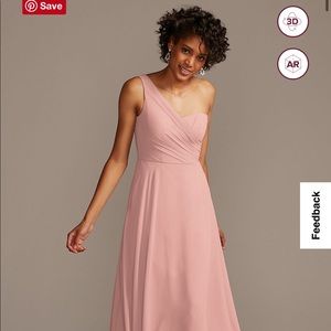 David’s Bridesmaids Dress - Ballet Color / One-Shoulder Full Skirt